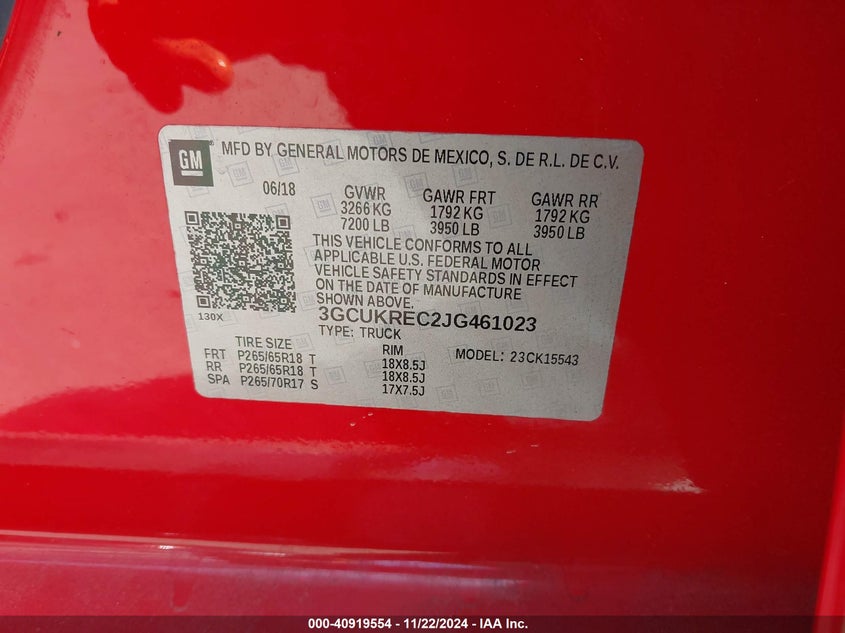 2018 CHEVROLET SILVERADO 1500 2LT - 3GCUKREC2JG461023