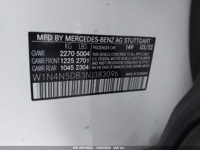 VIN W1N4N5DB3NJ383096 2022 MERCEDES-BENZ AMG GLA 45 no.9