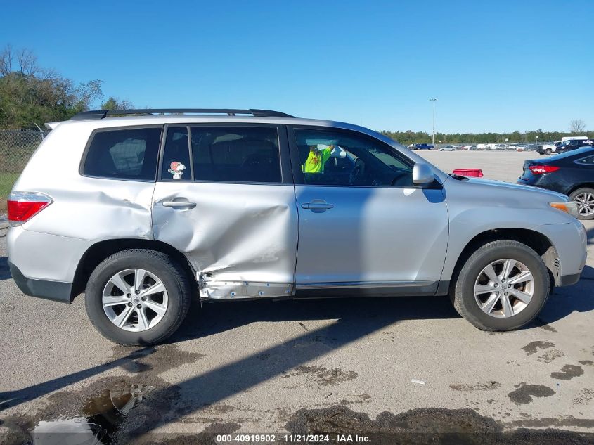 2013 Toyota Highlander Base Plus V6 VIN: 5TDZK3EH1DS138568 Lot: 40919902