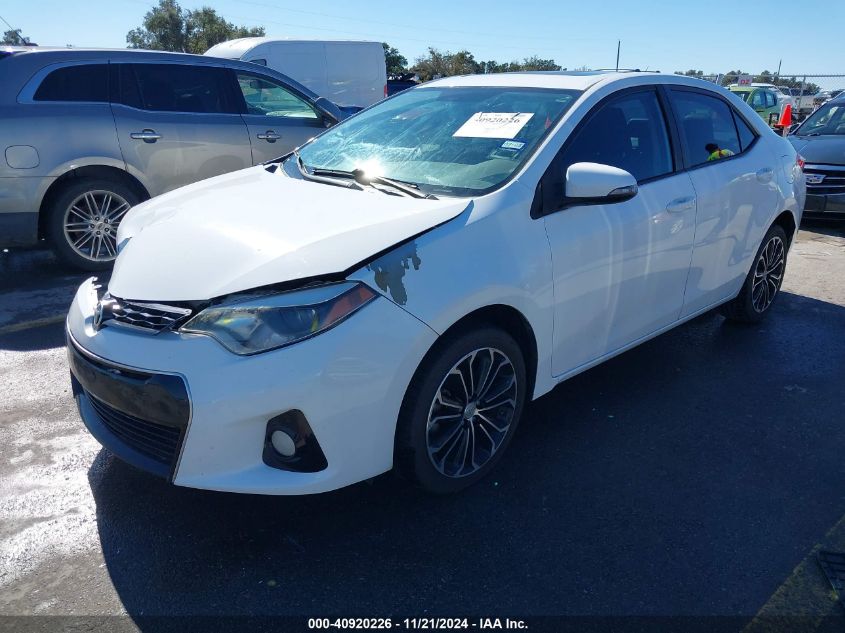 2016 Toyota Corolla L/Le/Le Pls/Prm/S/S Pls VIN: 5YFBURHE8GP391304 Lot: 40920226