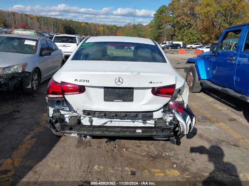 2019 Mercedes-Benz A 220 4Matic VIN: WDD3G4FB1KW025181 Lot: 40920362