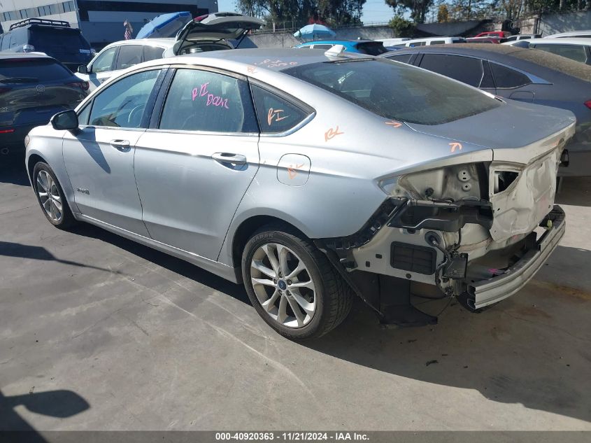 VIN 3FA6P0LU2KR201606 2019 Ford Fusion, Hybrid SE no.3