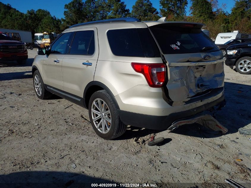 VIN 1FM5K7F85HGD35016 2017 FORD EXPLORER LIMITED