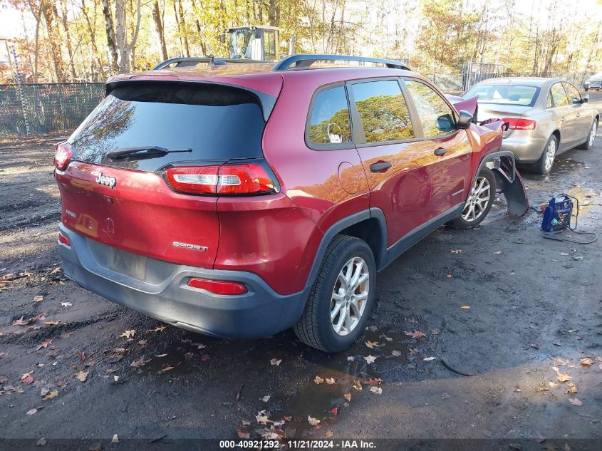 2016 Jeep Cherokee Sport VIN: 1C4PJLABXGW207547 Lot: 40921292