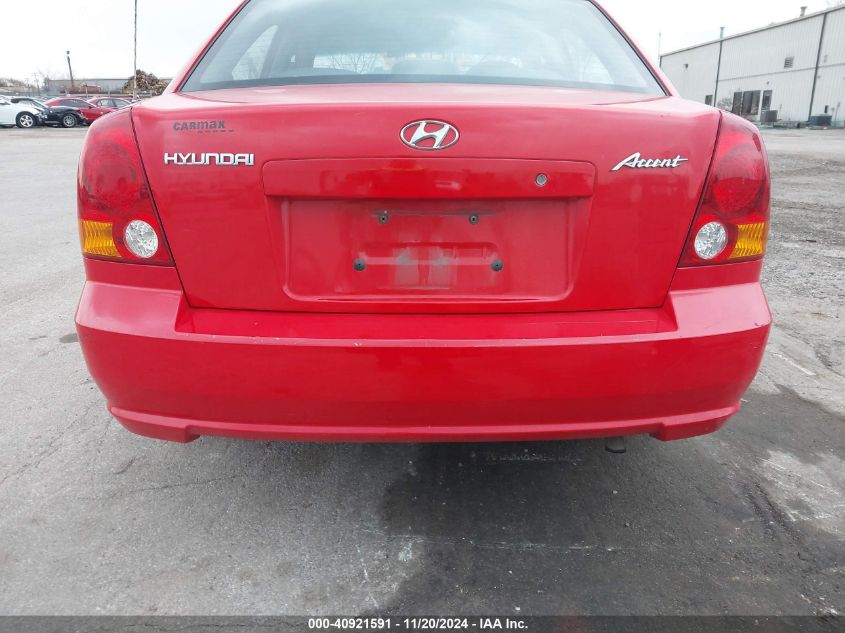 2005 Hyundai Accent Gls VIN: KMHCG45C05U601195 Lot: 40921591