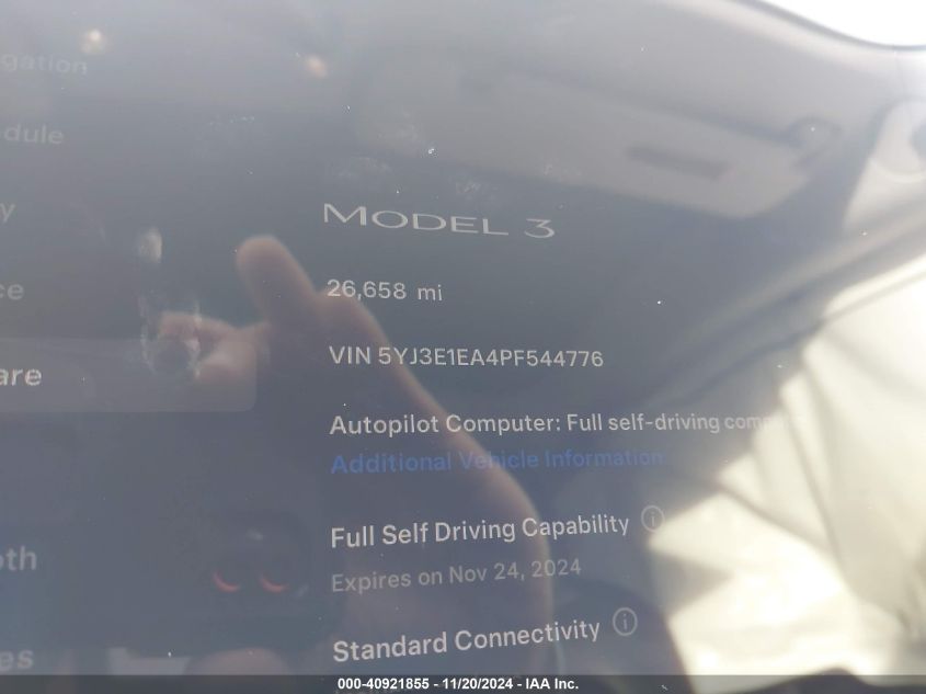 VIN 5YJ3E1EA4PF544776 2023 TESLA MODEL 3 no.14