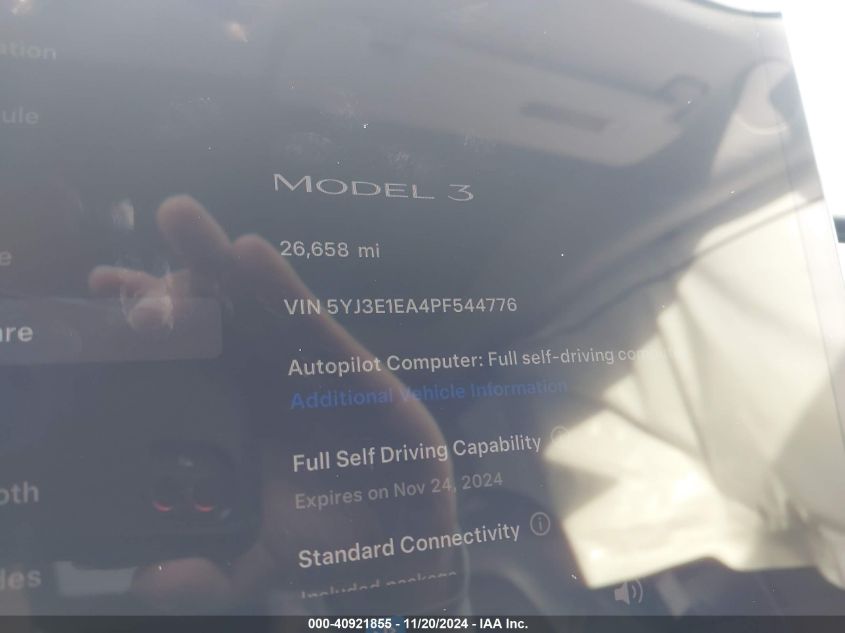 VIN 5YJ3E1EA4PF544776 2023 TESLA MODEL 3 no.7