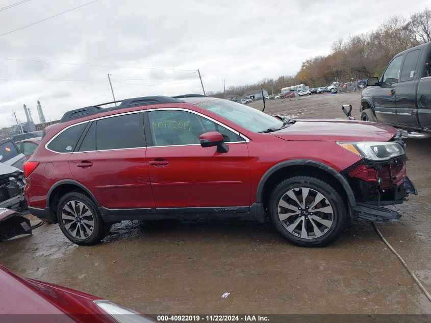 2016 Subaru Outback 2.5I Limited VIN: 4S4BSALC7G3212851 Lot: 40922019