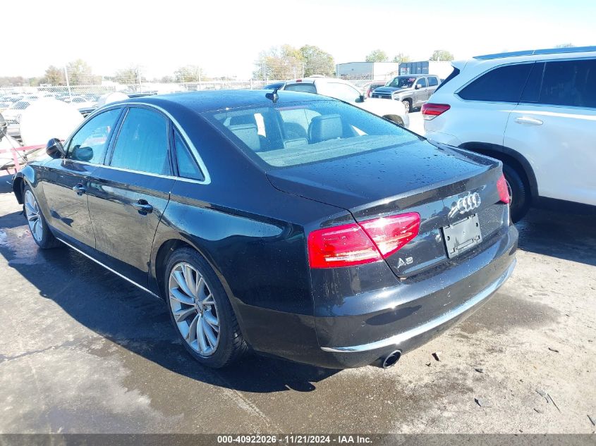 2013 Audi A8 3.0T VIN: WAUAGAFD8DN008594 Lot: 40922026