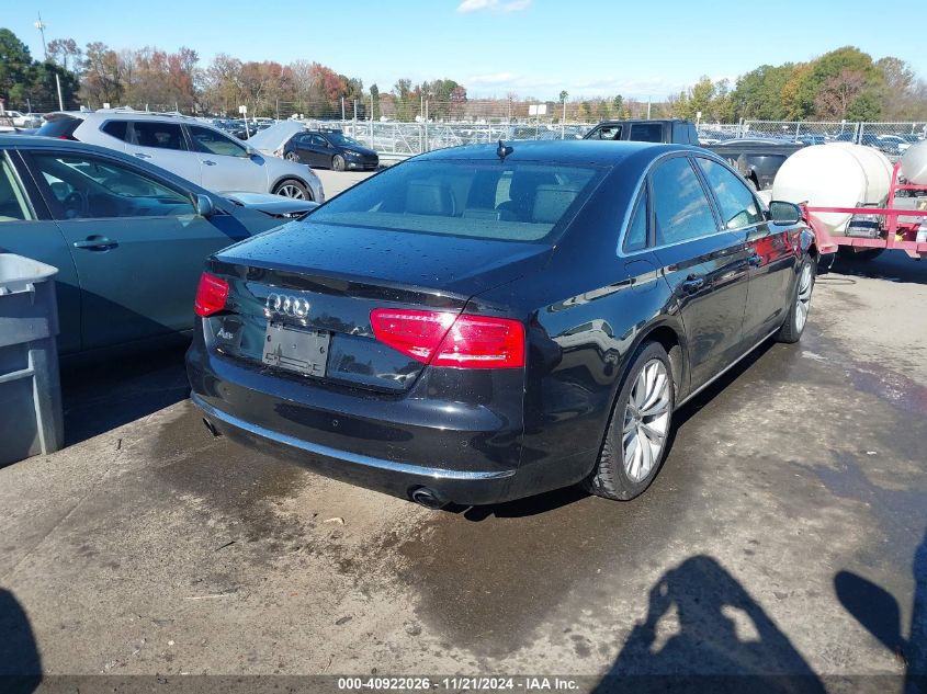 2013 Audi A8 3.0T VIN: WAUAGAFD8DN008594 Lot: 40922026