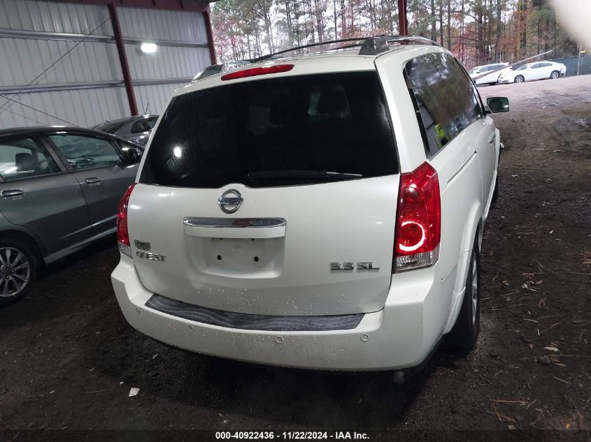 2007 Nissan Quest 3.5 Sl VIN: 5N1BV28U07N126980 Lot: 40922436