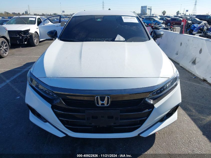 2022 Honda Accord Sport VIN: 1HGCV1F39NA105323 Lot: 40922926