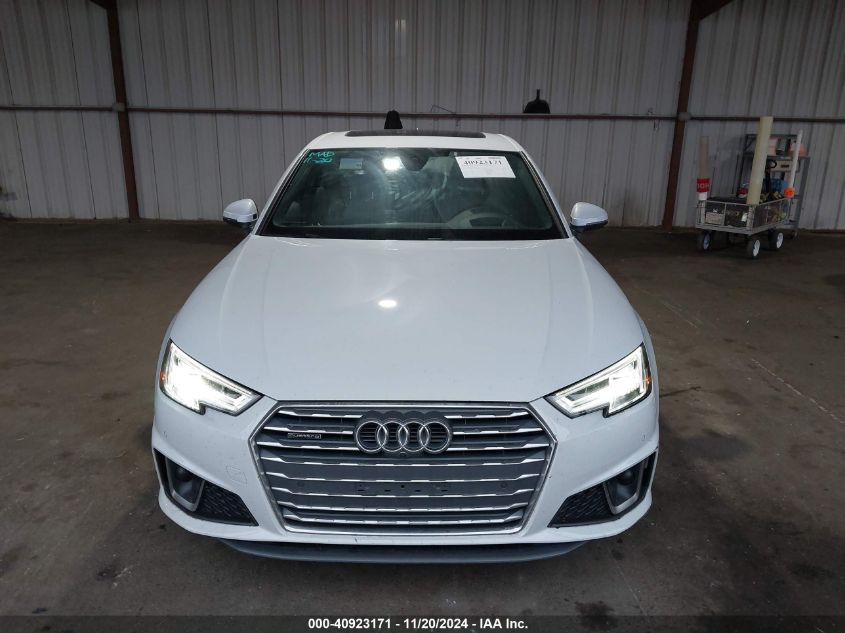 2019 Audi A4 45 Premium VIN: WAUFNAF45KA112217 Lot: 40923171