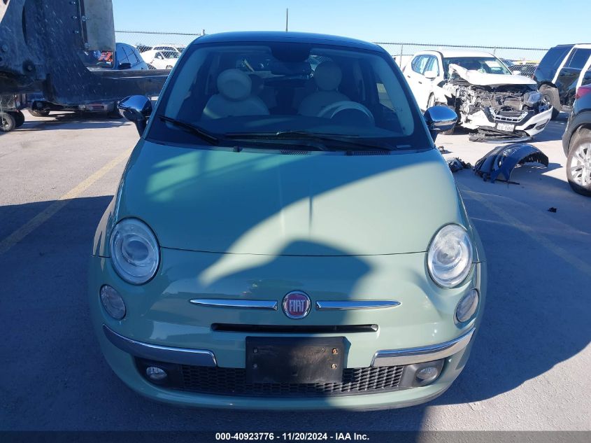 2012 Fiat 500 Lounge VIN: 3C3CFFCR1CT385024 Lot: 40923776