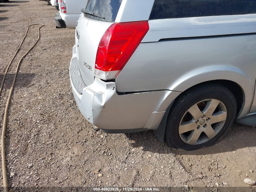 2004 Nissan Quest 3.5 Se VIN: 5N1BV28U44N306376 Lot: 40923926