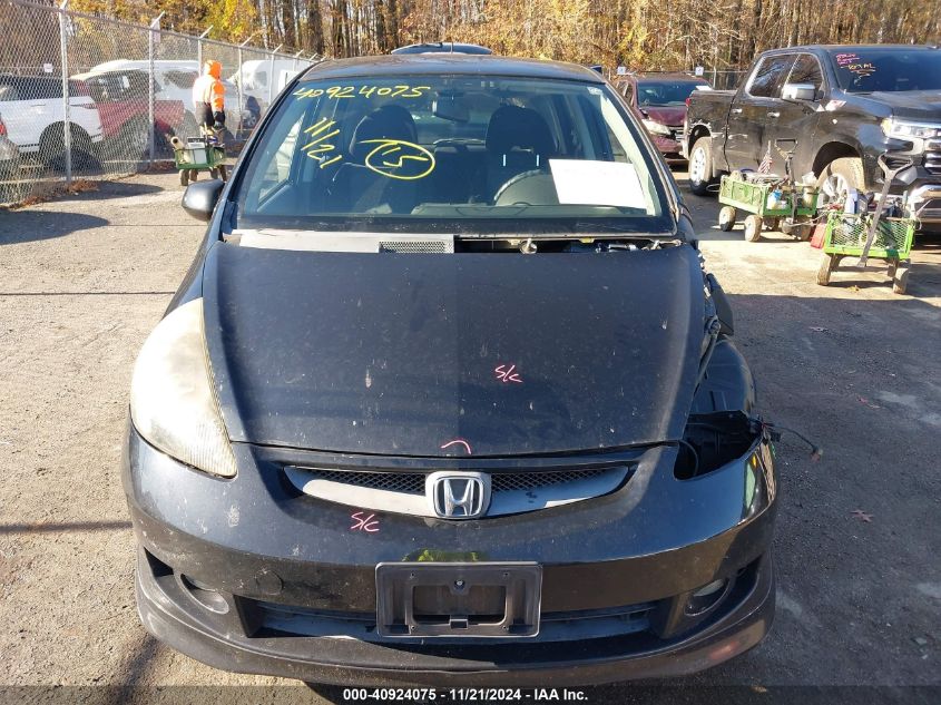 2007 Honda Fit Sport VIN: JHMGD38657S050516 Lot: 40924075