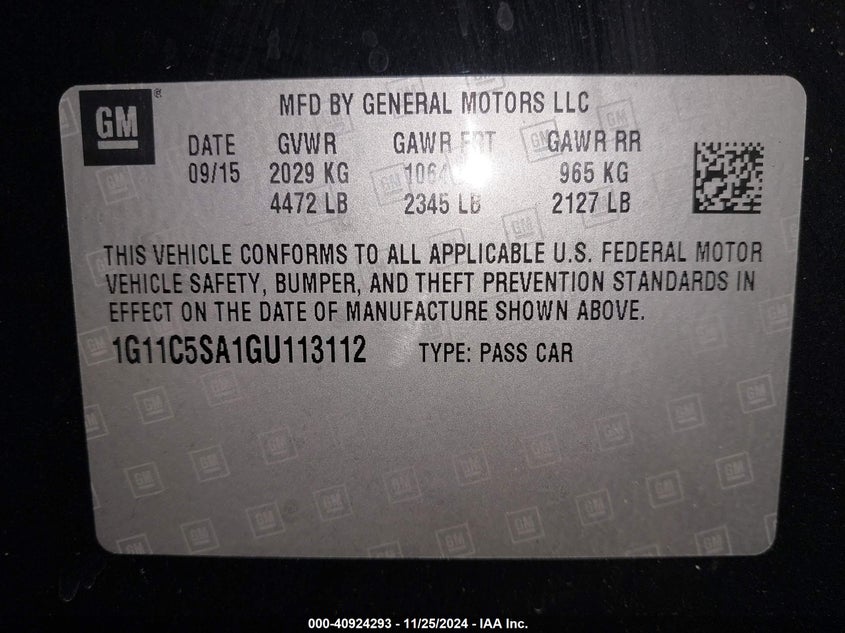 2016 CHEVROLET MALIBU LIMITED LT - 1G11C5SA1GU113112