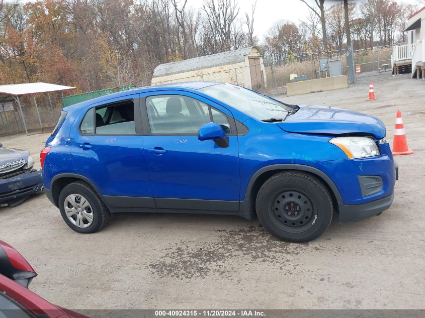 2016 Chevrolet Trax 1Ls VIN: KL7CJKSB6GB705501 Lot: 40924315