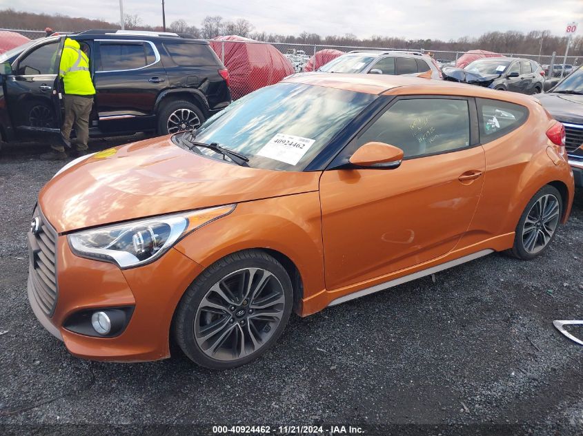 2016 Hyundai Veloster Turbo VIN: KMHTC6AE4GU302911 Lot: 40924462