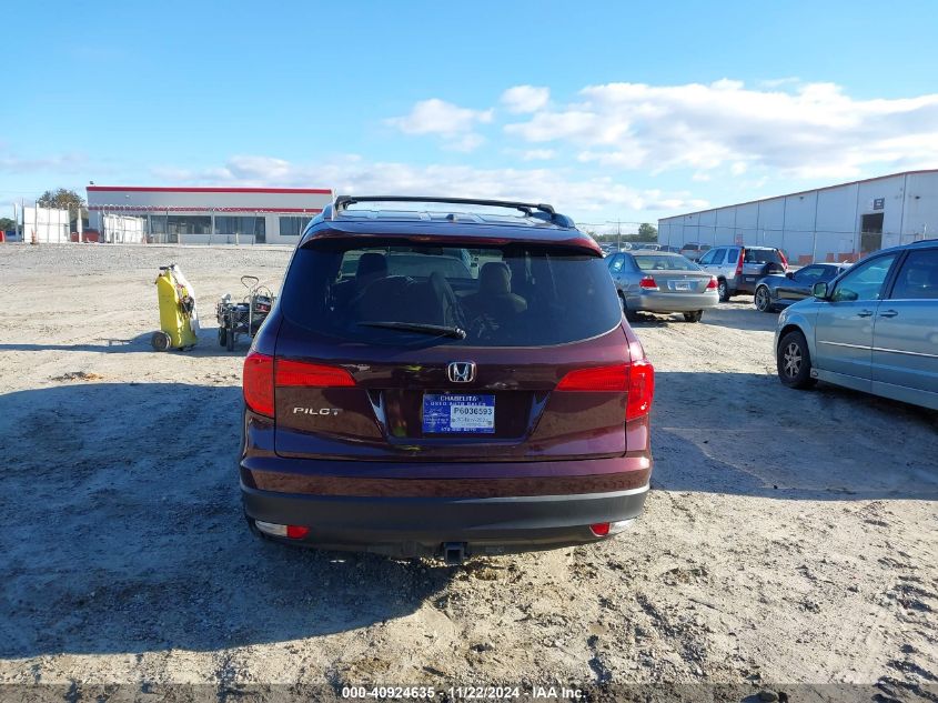 2016 Honda Pilot Ex-L VIN: 5FNYF5H50GB028293 Lot: 40924635