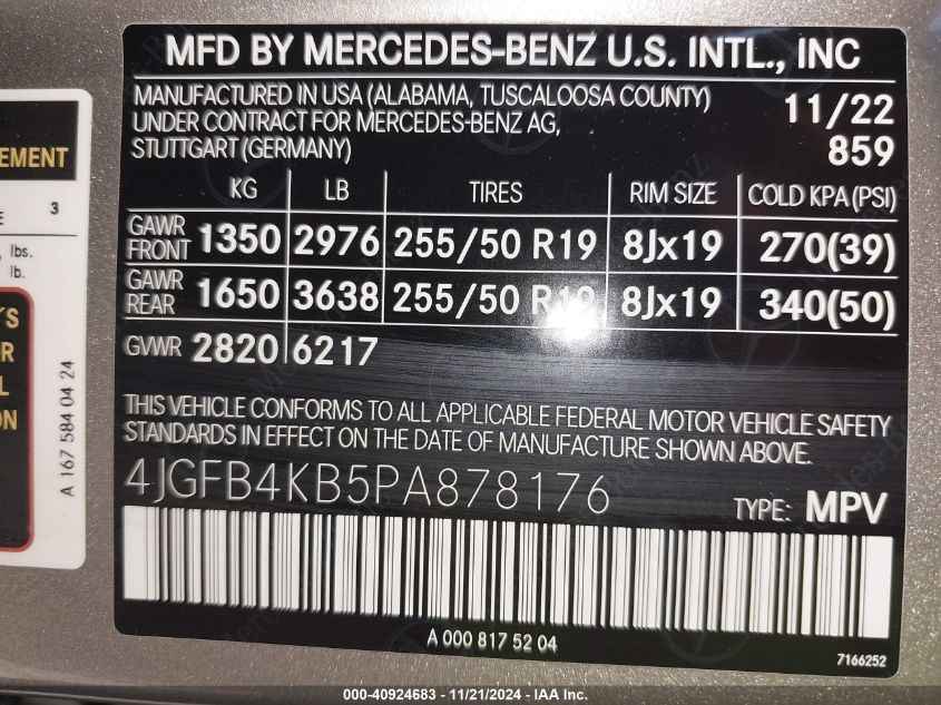 2023 Mercedes-Benz Gle 350 4Matic VIN: 4JGFB4KB5PA878176 Lot: 40924683