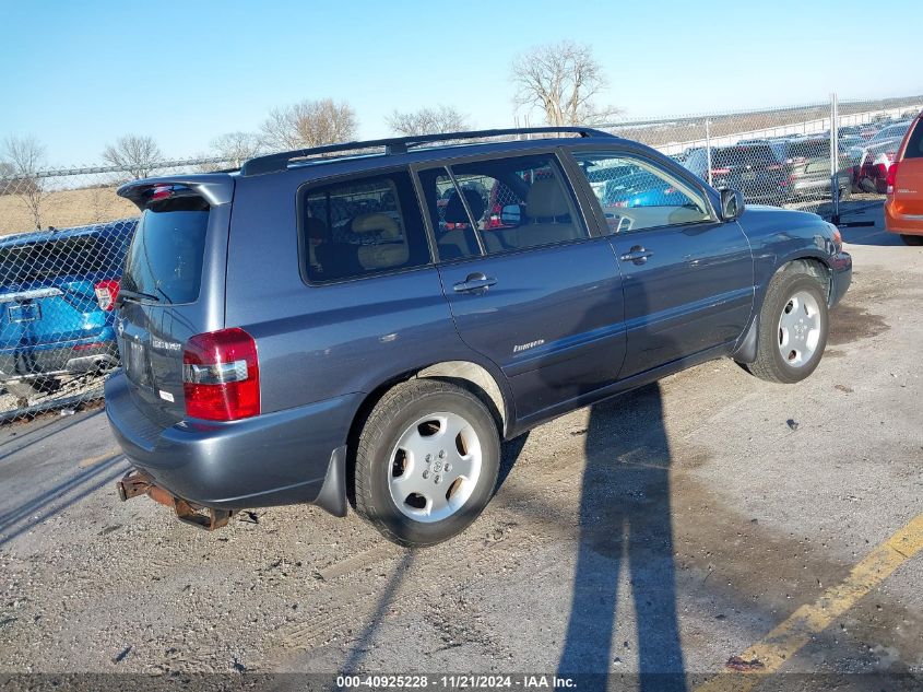 2007 Toyota Highlander Limited V6 VIN: JTEEP21A870207892 Lot: 40925228