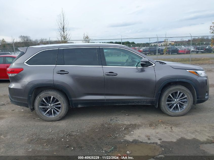 2019 Toyota Highlander Xle VIN: 5TDJZRFH3KS607117 Lot: 40925229