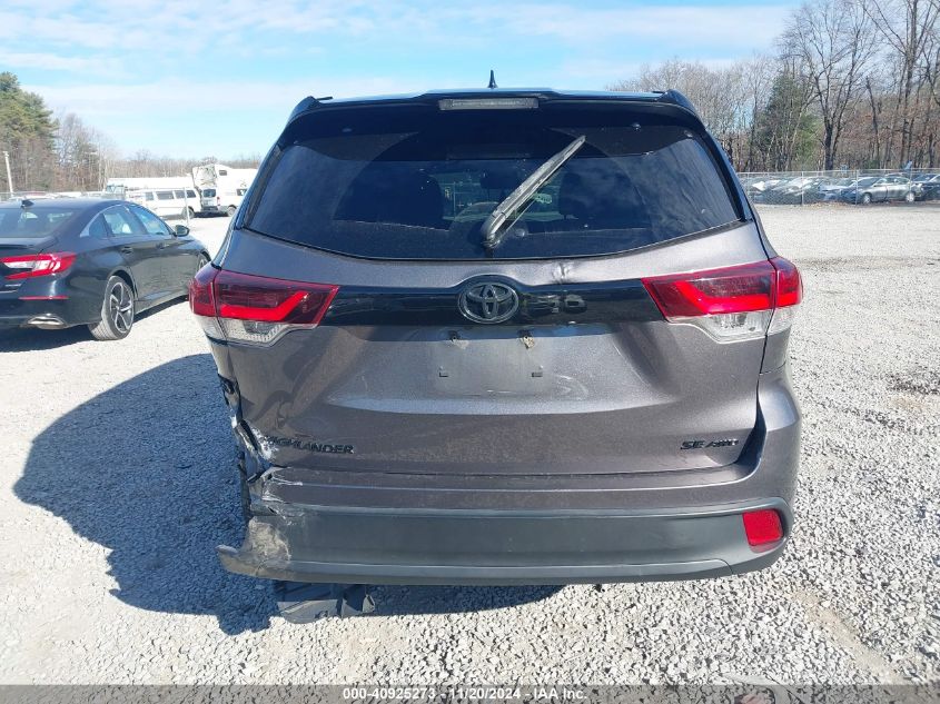 2019 Toyota Highlander Se VIN: 5TDJZRFH5KS961785 Lot: 40925273