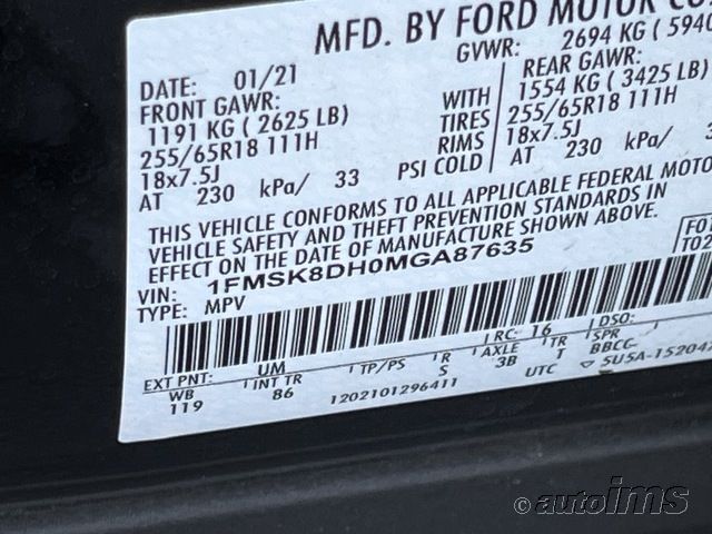 2021 Ford Explorer Xlt VIN: 1FMSK8DH0MGA87635 Lot: 40926097