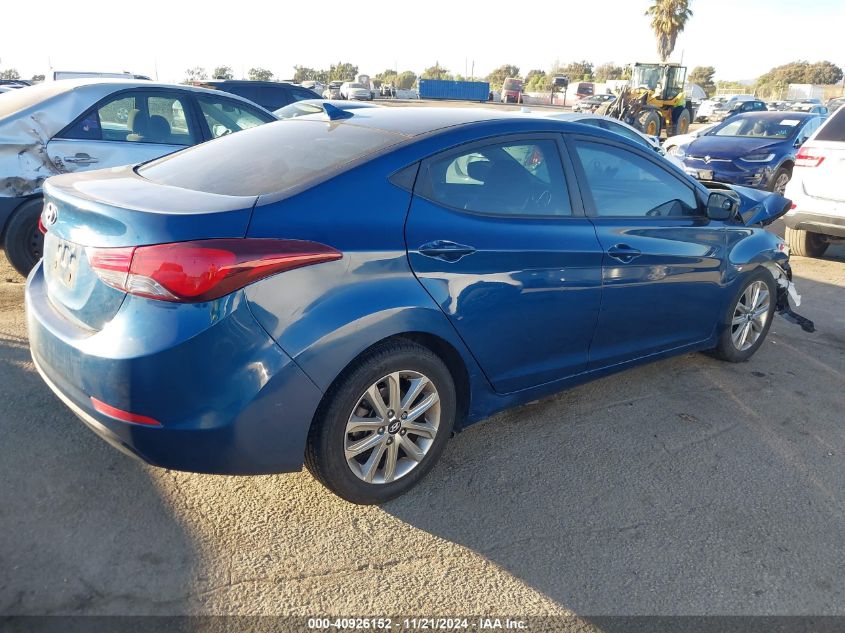 2014 Hyundai Elantra Se VIN: KMHDH4AE6EU156650 Lot: 40926152