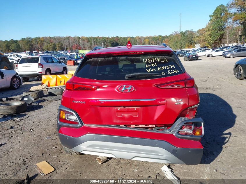 2021 Hyundai Kona Ultimate VIN: KM8K5CA58MU634379 Lot: 40926168