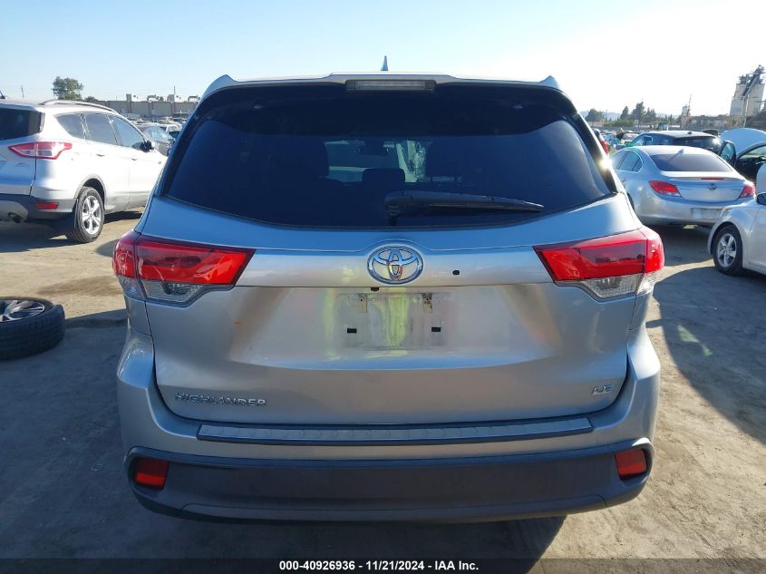 2019 Toyota Highlander Le Plus VIN: 5TDZZRFH9KS290026 Lot: 40926936