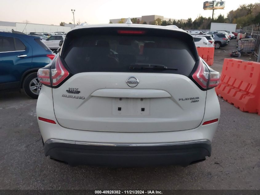 2016 Nissan Murano Platinum VIN: 5N1AZ2MH3GN164731 Lot: 40928382