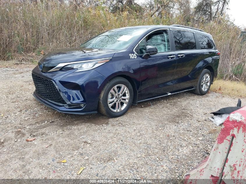 2022 Toyota Sienna Xse VIN: 5TDXSKFC6NS070628 Lot: 40928424