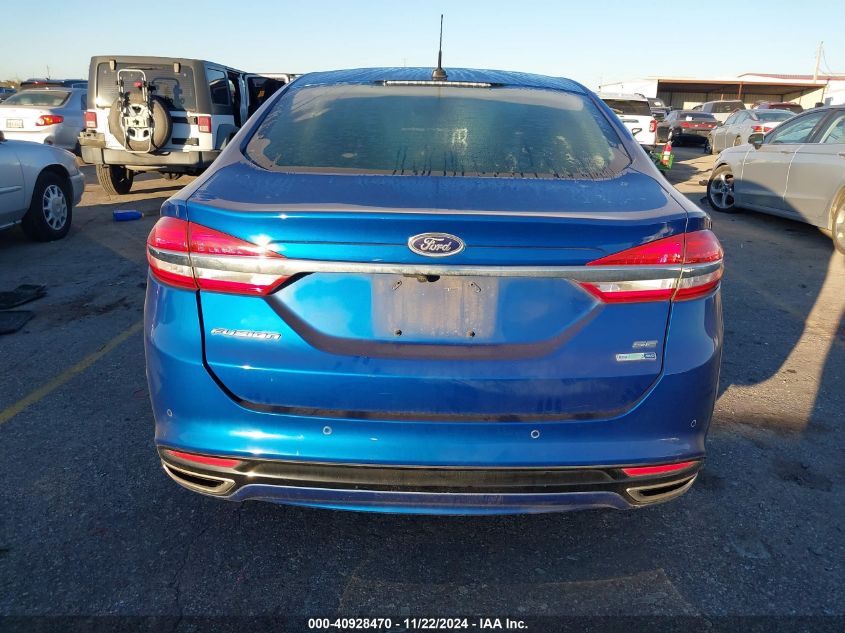 2017 Ford Fusion Se VIN: 3FA6P0T93HR206835 Lot: 40928470