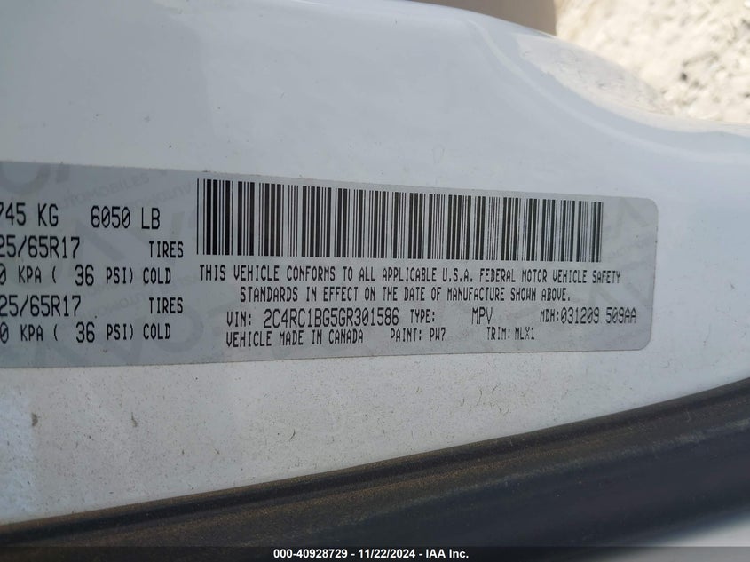 2016 CHRYSLER TOWN & COUNTRY TOURING - 2C4RC1BG5GR301586