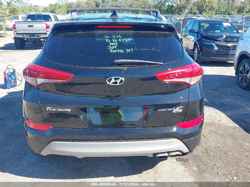 2017 Hyundai Tucson Limited VIN: KM8J3CA25HU376318 Lot: 40928843