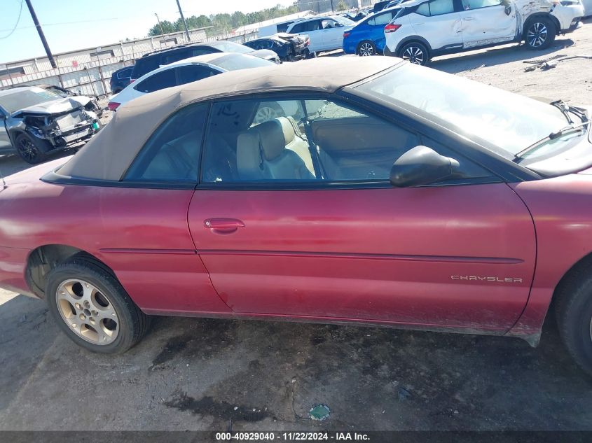 1998 Chrysler Sebring Jxi VIN: 3C3EL55H0WT335722 Lot: 40929040