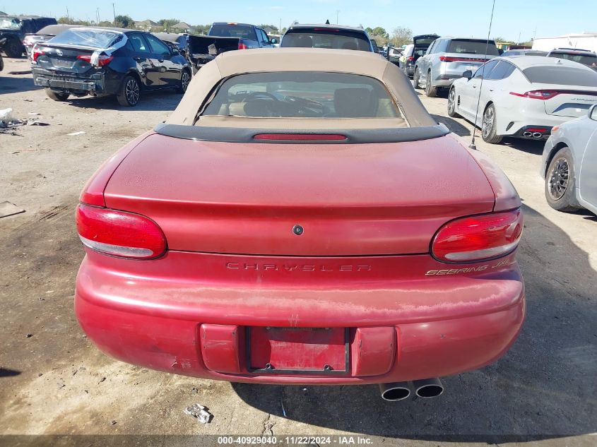 1998 Chrysler Sebring Jxi VIN: 3C3EL55H0WT335722 Lot: 40929040