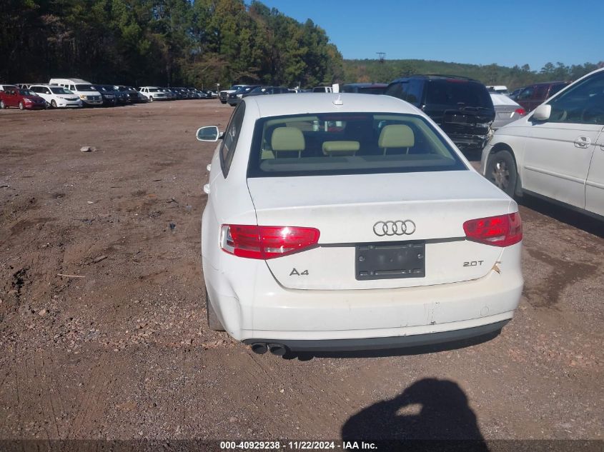 2013 Audi A4 2.0T Premium VIN: WAUAFAFL9DN022840 Lot: 40929238