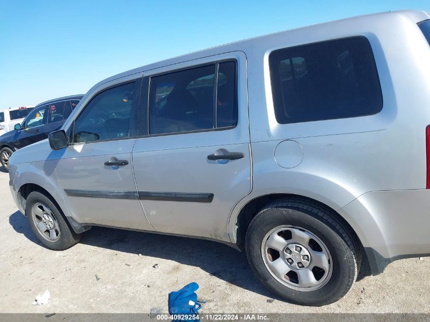 2011 Honda Pilot Lx VIN: 5FNYF3H23BB039808 Lot: 40929254