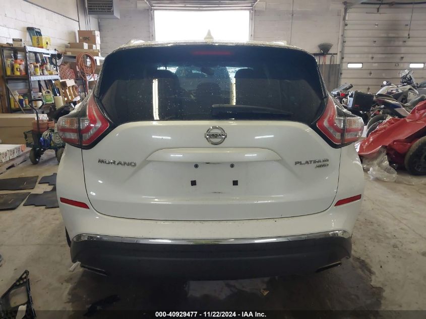 2016 Nissan Murano Platinum VIN: 5N1AZ2MH6GN168062 Lot: 40929477