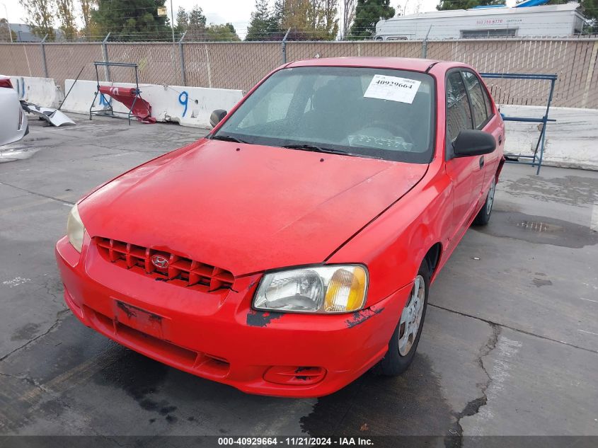 2002 Hyundai Accent Gl VIN: KMHCG45C52U308680 Lot: 40929664