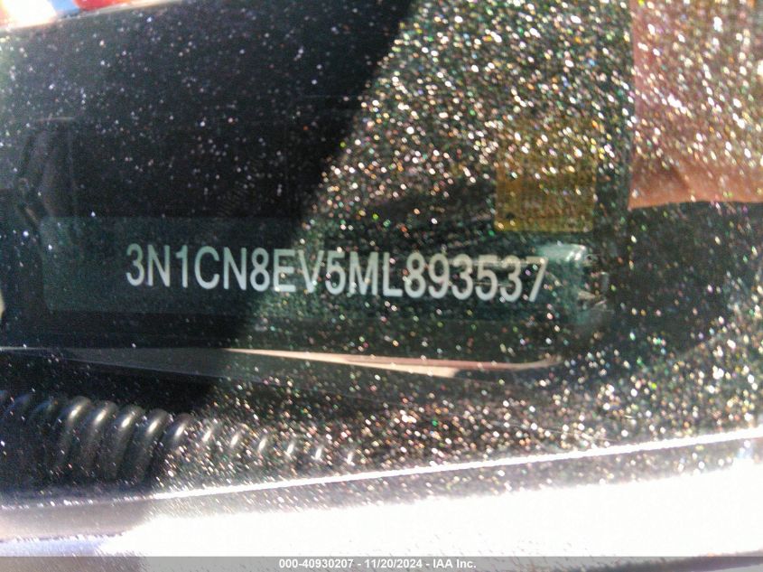 2021 NISSAN VERSA VIN: 3N1CN8EV5ML893537