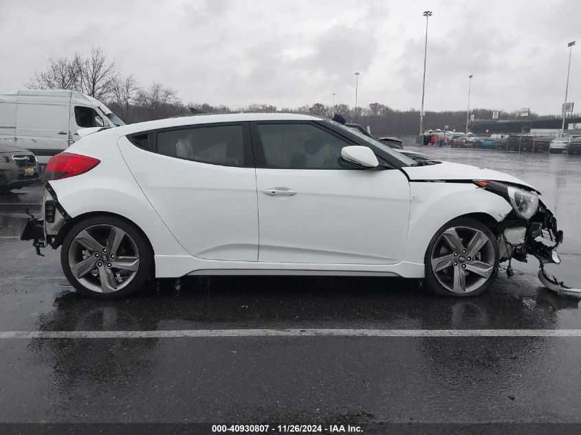 2013 HYUNDAI VELOSTER TURBO W/BLUE - KMHTC6AE7DU110202