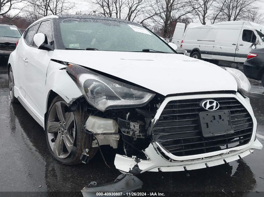 2013 HYUNDAI VELOSTER TURBO W/BLUE - KMHTC6AE7DU110202