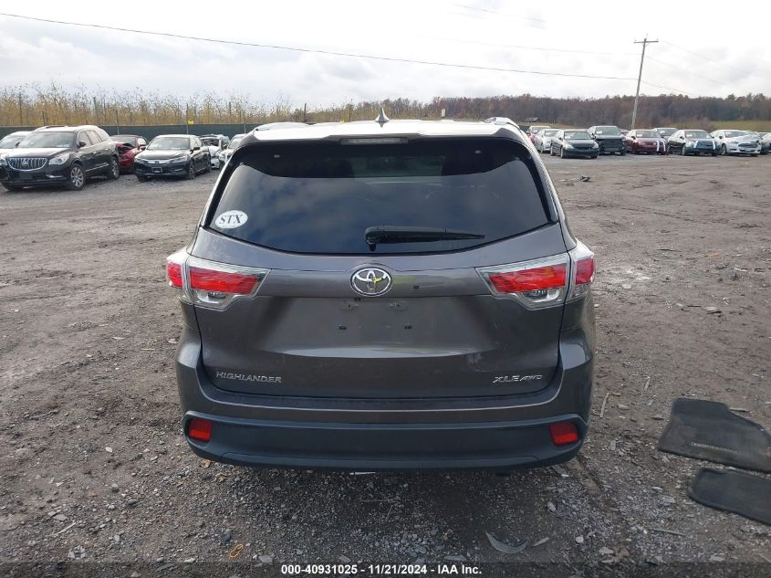 2014 Toyota Highlander Xle V6 VIN: 5TDJKRFHXES059626 Lot: 40931025