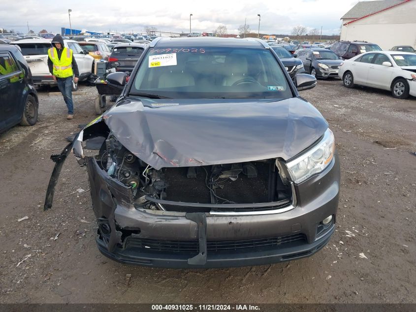 2014 Toyota Highlander Xle V6 VIN: 5TDJKRFHXES059626 Lot: 40931025