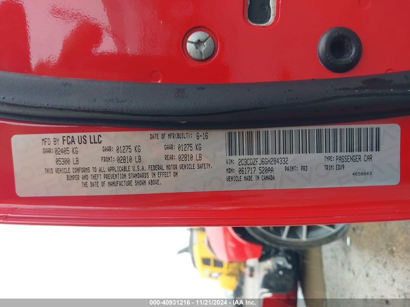 2016 DODGE CHALLENGER R/T SCAT PACK - 2C3CDZFJ6GH284332