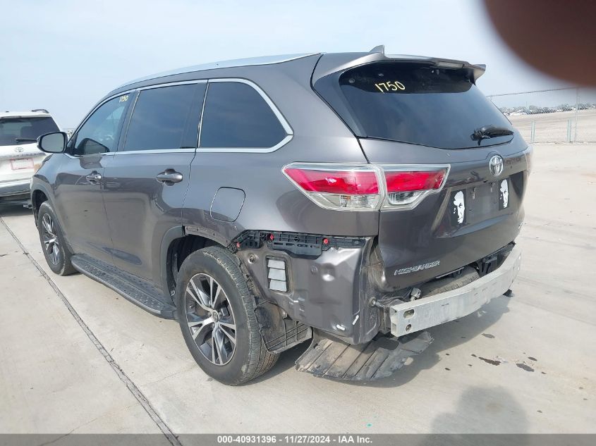 VIN 5TDKKRFH9GS125591 2016 Toyota Highlander, Xle V6 no.3